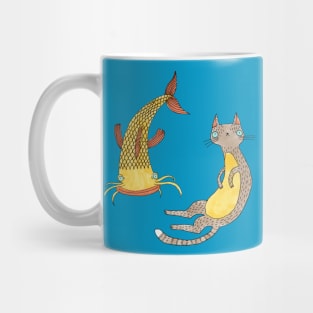 Cat and the catfish Mug